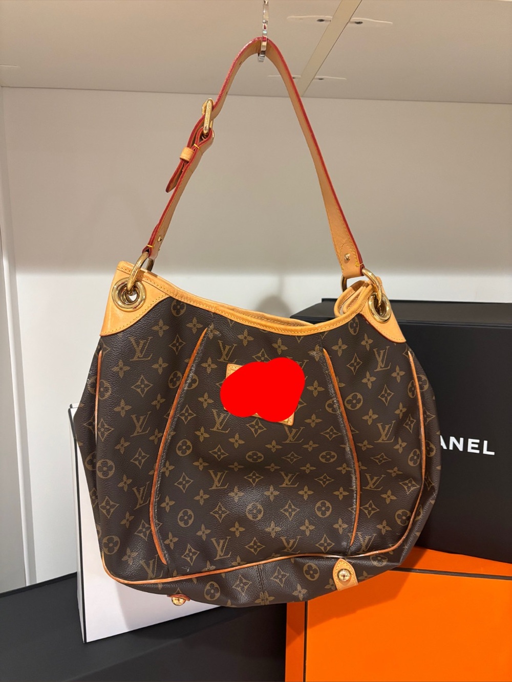 Coach Brown Monogram Shoulder Bag with Tan Trim